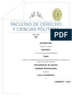 Análisis Y Comentarios de Las Relaciones Del Derecho Laboral Con Otras Disciplinas Jurídicas