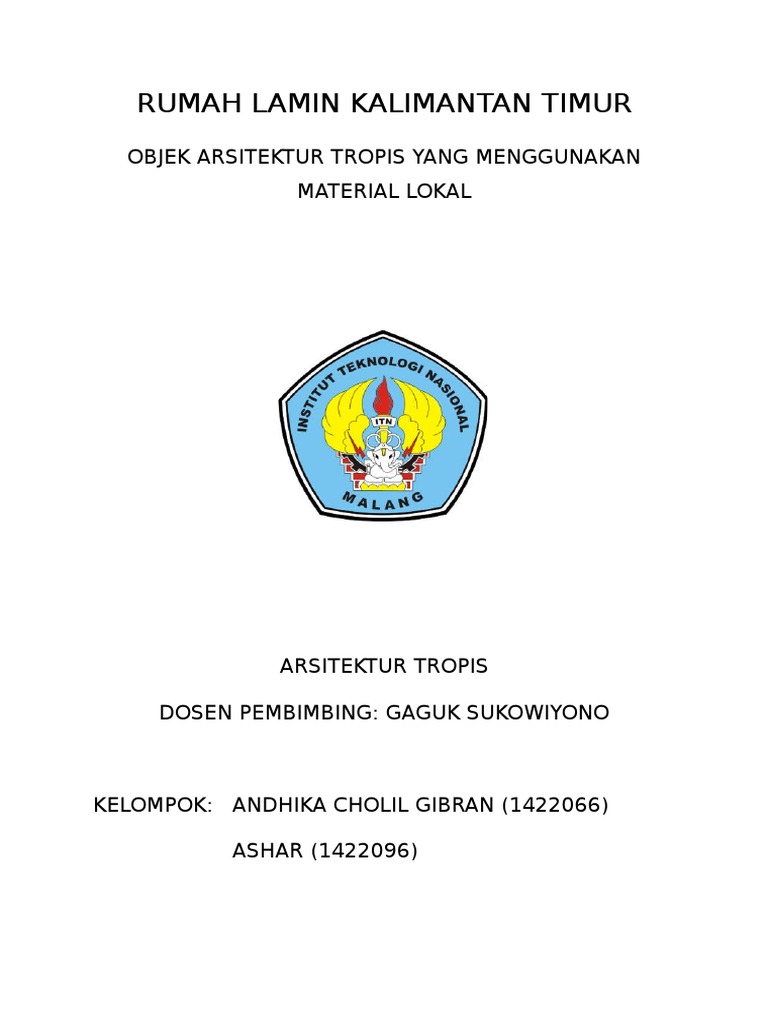 Rumah Lamin Kalimantan Timur | PDF