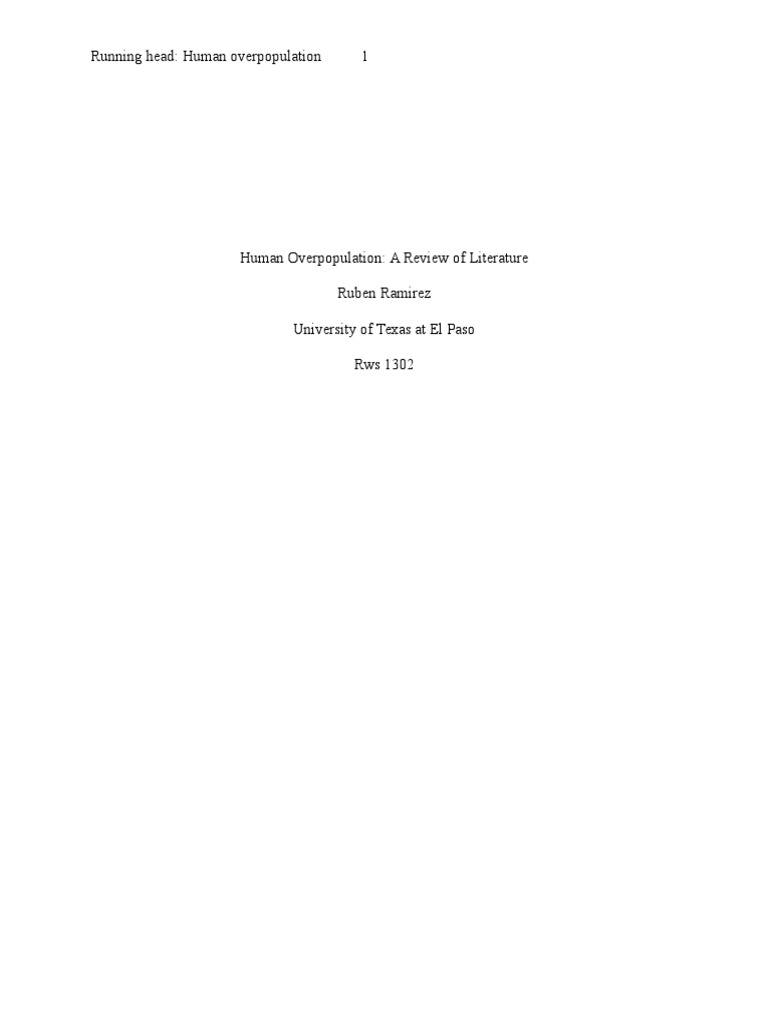 Literature review on population image