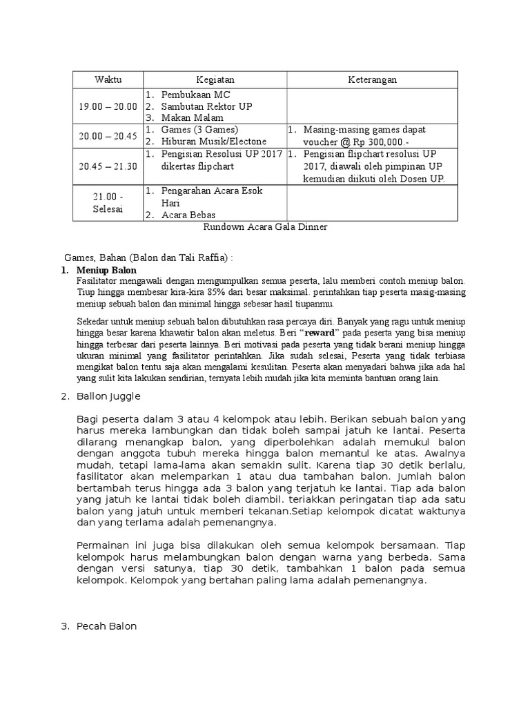 Susunan Acara Gala Dinner | PDF