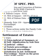 Kinds of Spec. Pro.: Others: 1. Those Actions Under The Family Code 2. Those Related To Arbitration