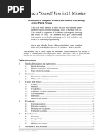 Teach Yourself Java in 21 Minutes: Department of Computer Science, Lund Institute of Technology