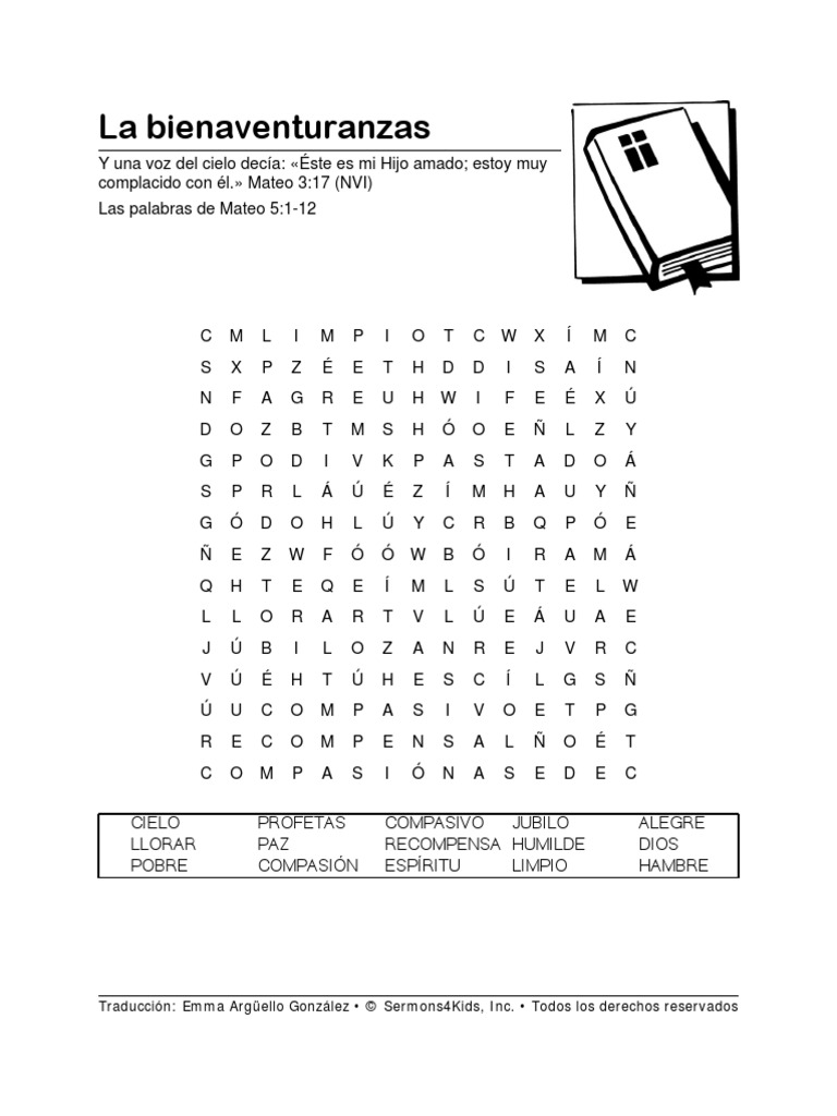 Sopa De Letras Bienaventuranza