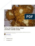 Tahu Keriting Saus Mayo Cemilan Sehat Anak 2