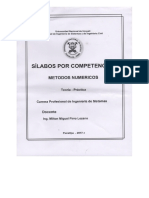 Sílabo Métodos Numericos PDF