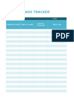 Sales Leads Tracker Template