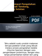 Analisa Tempat Pengolahan Tahu Daerah Tandang, Semarang