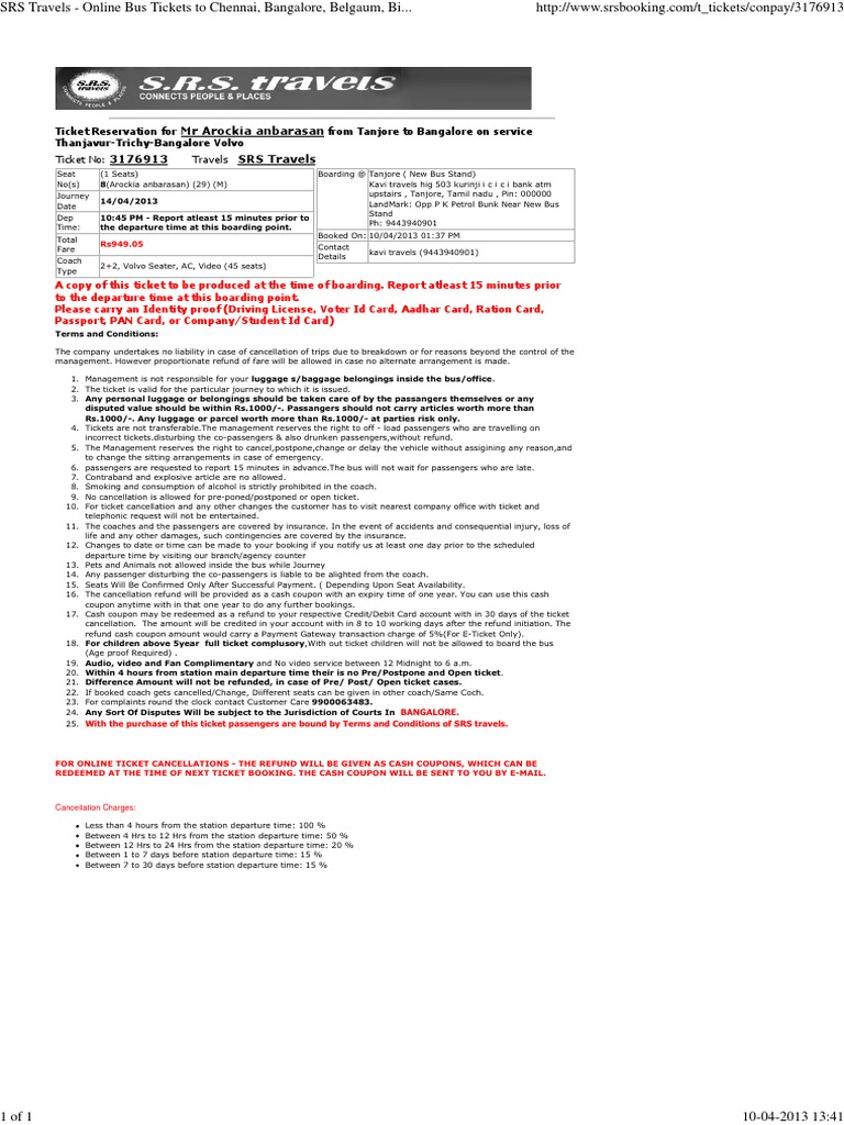 Srs Bus Ticket Download