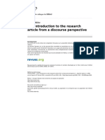 The Introduction to the Research Article From a Discourse Perspective