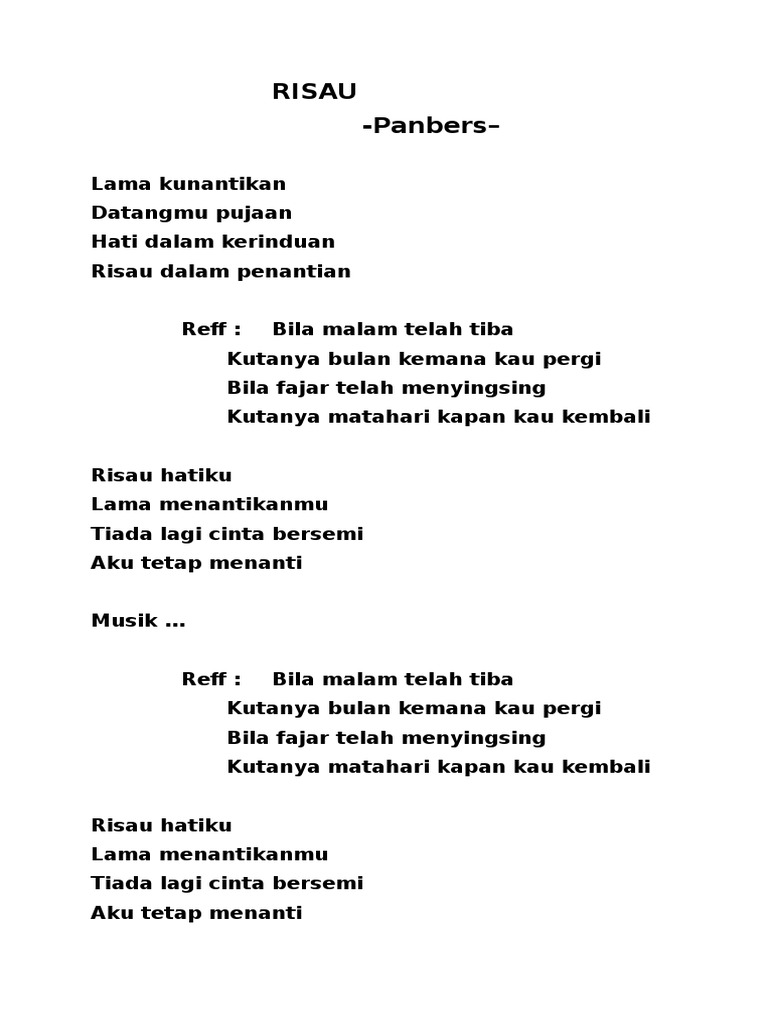 Kumpulan Lirik Lagu Panbers Pdf