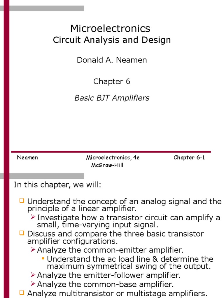 Chapter 6 PDF Bipolar Junction Transistor Amplifier