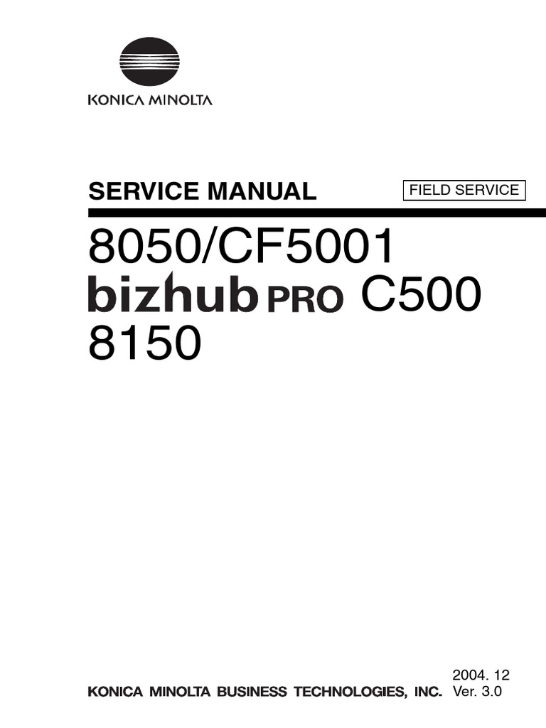 Konica Minolta 8050 Cf5001 Bizhub Pro c500 8150 Field Service Manual | Ac  Power Plugs And Sockets | Electrical Connector