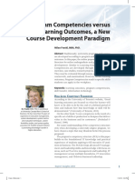 Program Competencies Versus Learning Outcomes, A New Course Development Paradigm