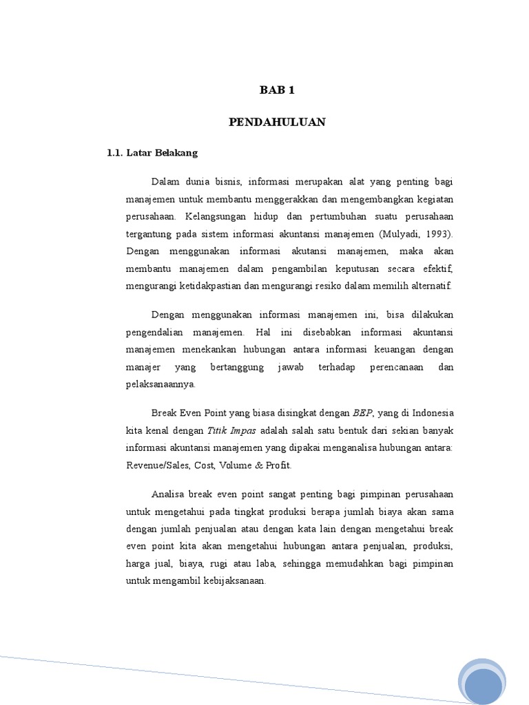 2 Metode Perhitungan Break Even Point Bep