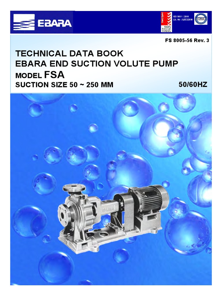Ebara FSA Pump Technical Data Guide | PDF | Pump | Bronze