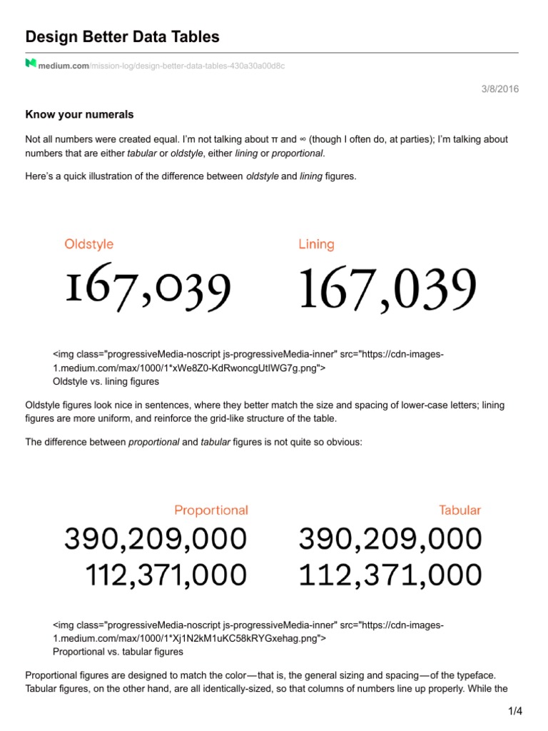 Design Better Data Tables | PDF | Typefaces | Cognitive Science