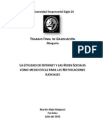 La Utilidad de Internet y Las Redes Sociales Como Medio Eficaz para Las Notificaciones Judiciales