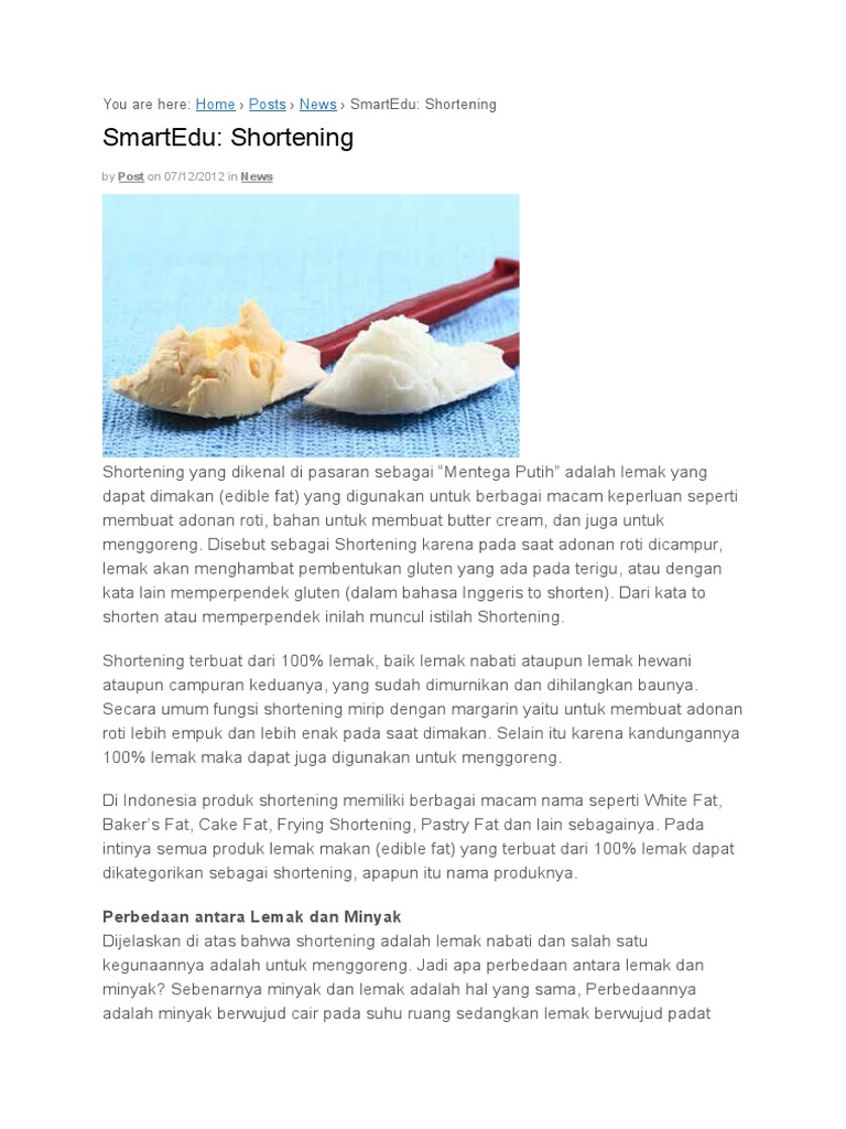 Perbedaan Lemak Dan Minyak