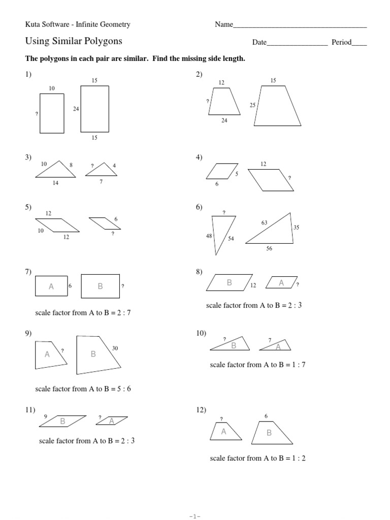 24-Using Similar Polygons PDF  PDF  Elementary Mathematics  Geometry Pertaining To Similar Polygons Worksheet Answers