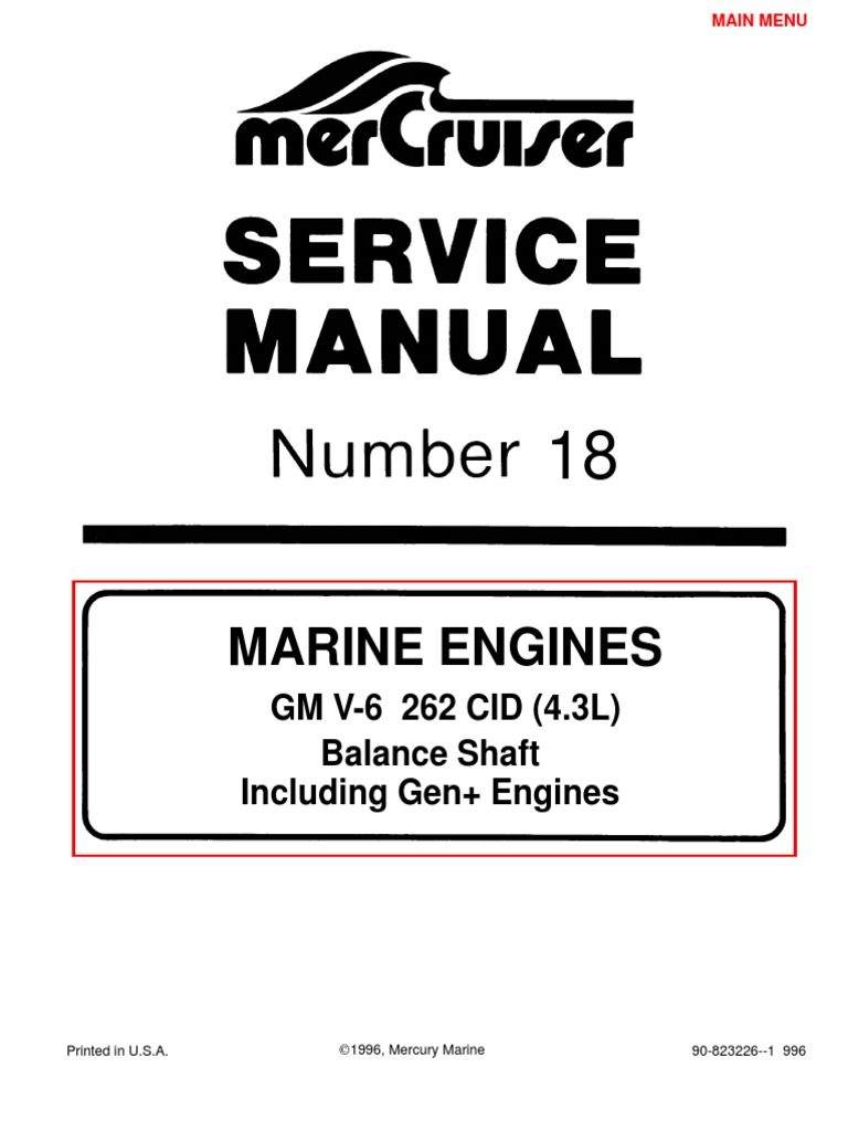 Merc Service Manual 18 4.3 Engines | Gasoline | Internal Combustion Engine
