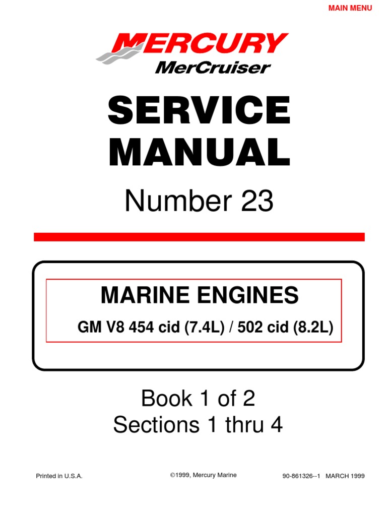 Merc Service Manual 23 454 502 Engines | Internal Combustion Engine |  Propeller