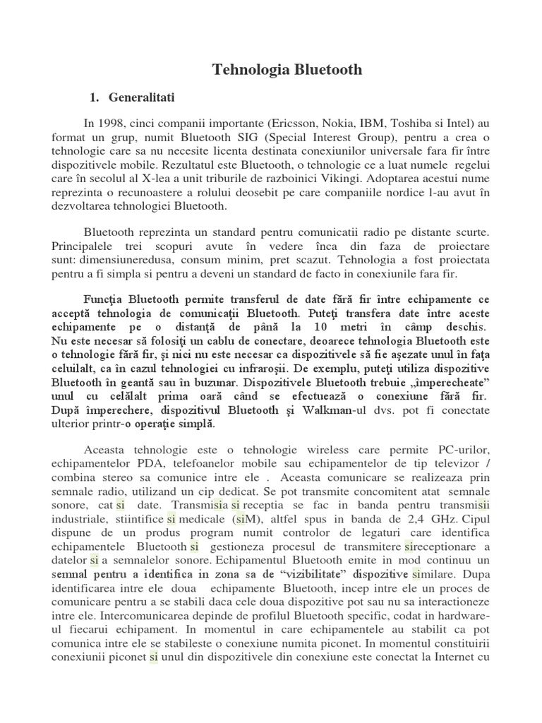 Tehnologia Bluetooth | PDF