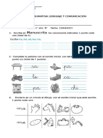 Evaluación Sumativa de Lenguaje y Comuniacion Myo