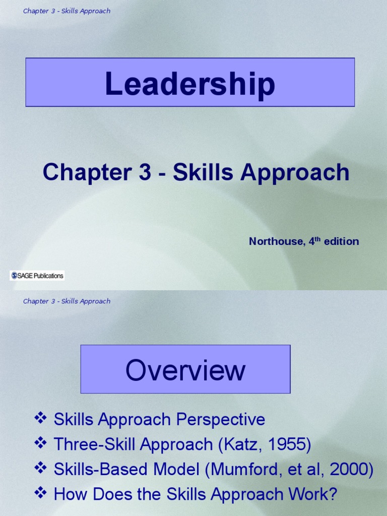 Northouse Skill Approach Leadership Leadership & Mentoring