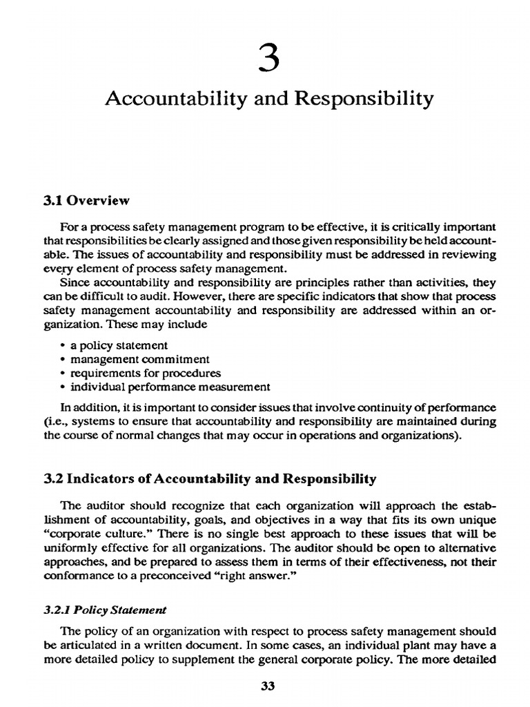 Accountability in Process Safety Management | PDF | Policy | Safety
