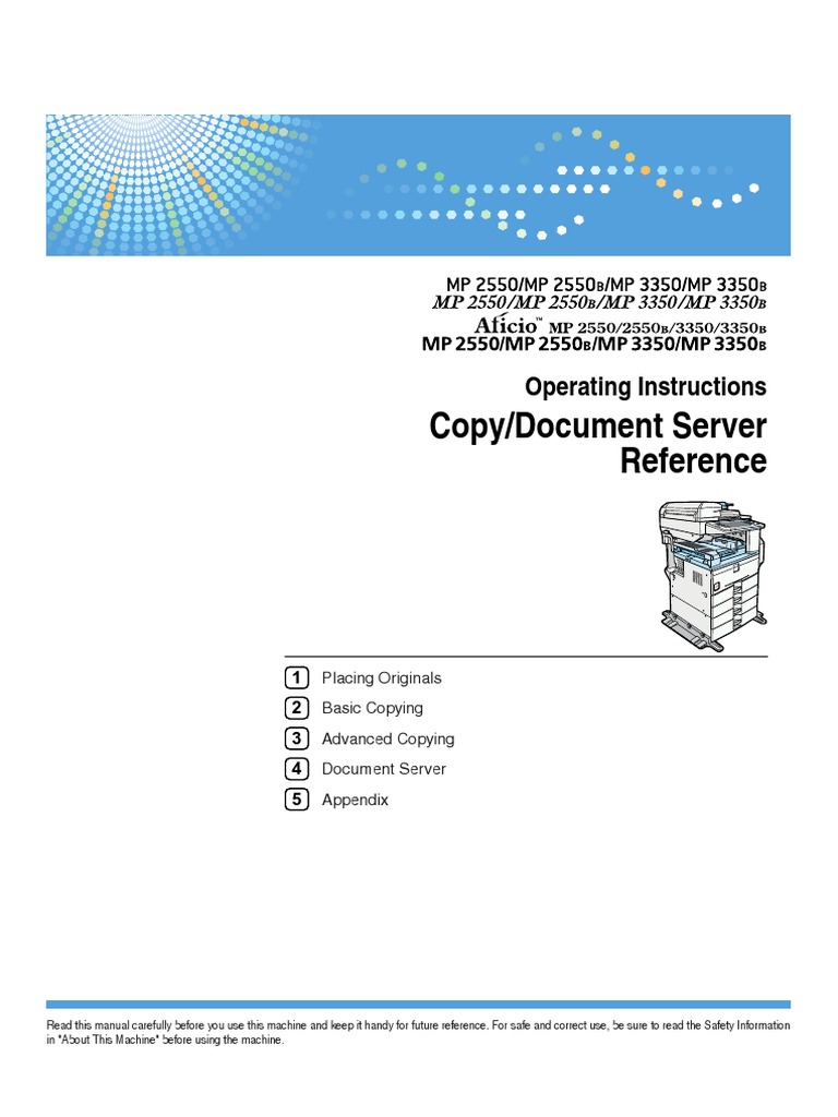 Copy/Document Server Reference: Operating Instructions | PDF ...