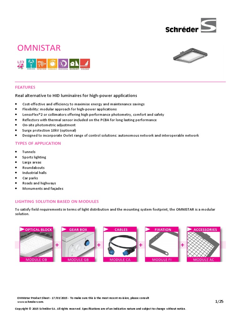 Ok Schreder Omnistar 18-03-2015 Cor | PDF | Lighting | Light Emitting Diode