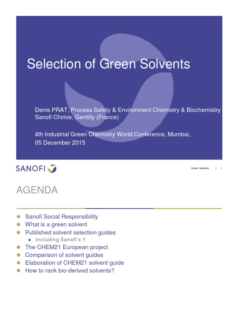 Green Solvent Selection Guide Overview | PDF | Green Chemistry | Chemistry