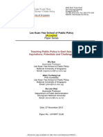 Lee Kuan Yew School of Public Policy: Teaching Public Policy in East Asia: Aspirations, Potentials and Challenges