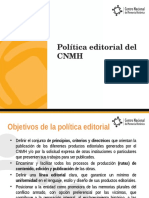 CNMH - Política Editorial