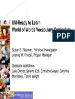 UM-Ready To Learn World of Words Vocabulary Curriculum