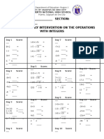 Integers Daily Exercise