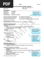 Good Discharge Summary Sample - Surgery