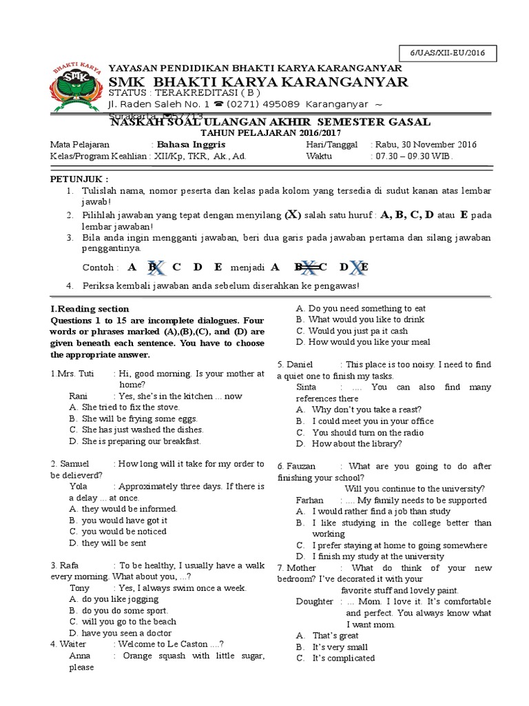 Soal B Inggris Xii Kurnia Cigarette Smoking