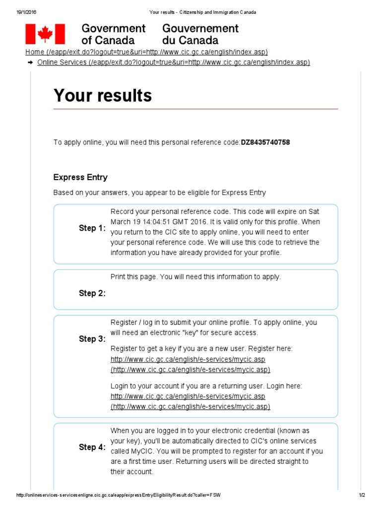 Personal Reference Code for Express Entry | PDF | Login | Immigration