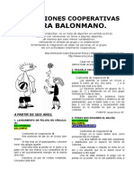 14 Variaciones Cooperativas para Deportes Balonmano PDF