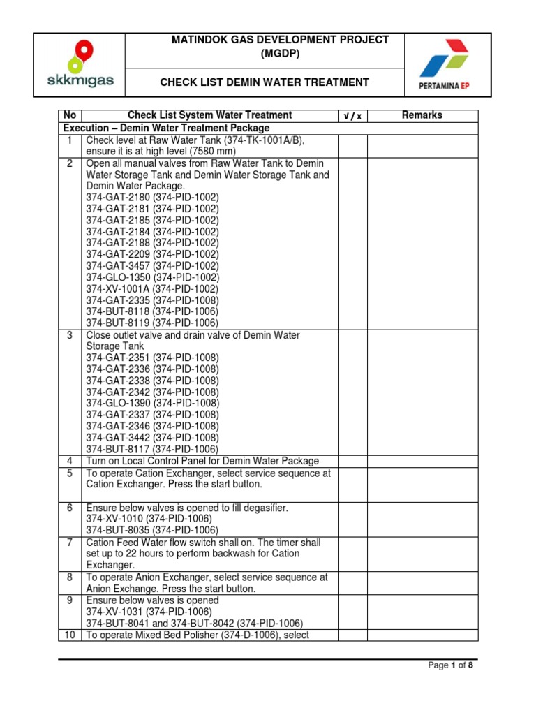 374 Demin Water Treatment PDF Ion Exchange Valve