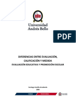 Diferencias Entre Evaluacion, Calificacion y Medida