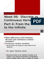 Week 06: Discrete Vs Continuous Variables Part 4: From The Finite To The Infinite