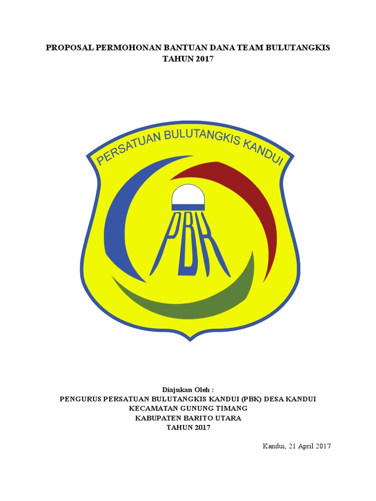Proposal Permohonan Bantuan Dana Team Bulutangkis