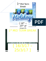 1st Mid Term Break