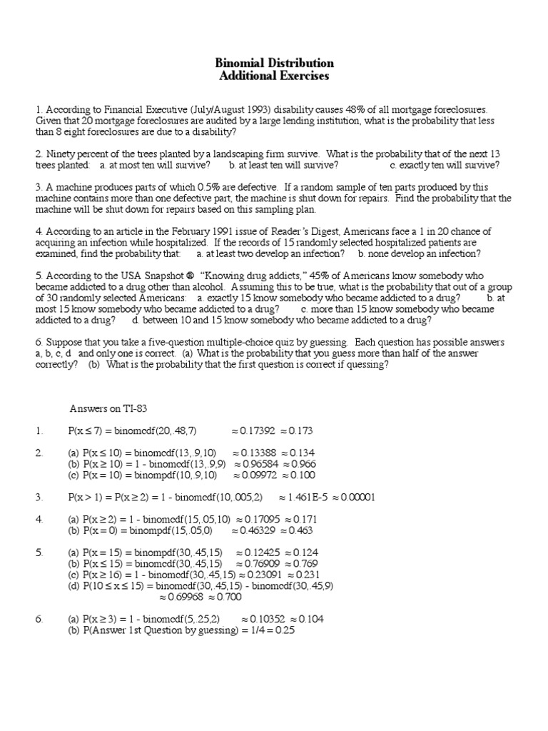 Binomial 2 Distribution Problems | PDF | Statistics | Teaching Mathematics