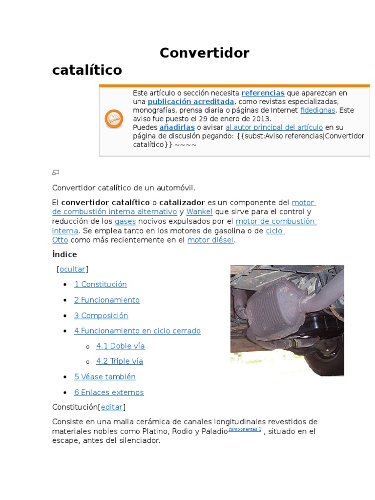 Convertidor catalítico