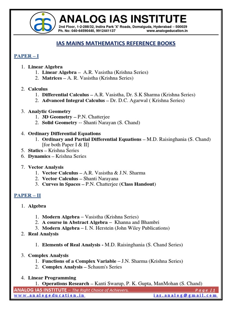uploads-download-11257480324358ANALOG - Mathematics Reference Books