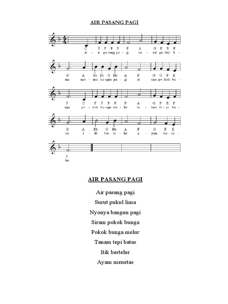 Notasi Lagu Recorder Anak-anak | PDF
