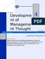 Chap Ter 3: Developme NT of Manageme NT Thought